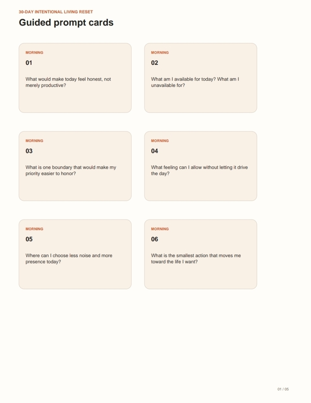 Cover of The 30-Day Intentional Living Prompt Cards